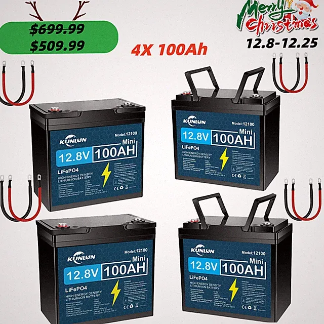 1280Wh 12V 100Ah LiFePO4 Lithium Battery Deep Cycle BMS RV Off-Grid Solar Marine