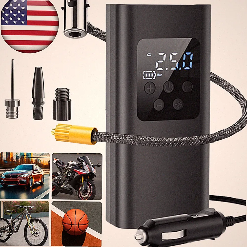 150PSI Air Pump Tire Inflator Portable Air Compressor Air Pump for Car Bike US