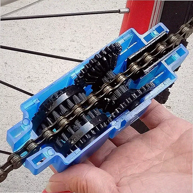 1PC Portable Bicycle Chain Cleaner: Bike Brush Scrubber Wash Tool Kit - NEW