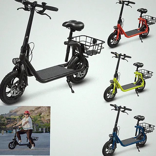 450W Sports Electric Scooter Adult with Seat Electric Moped Ebike E-Scooter