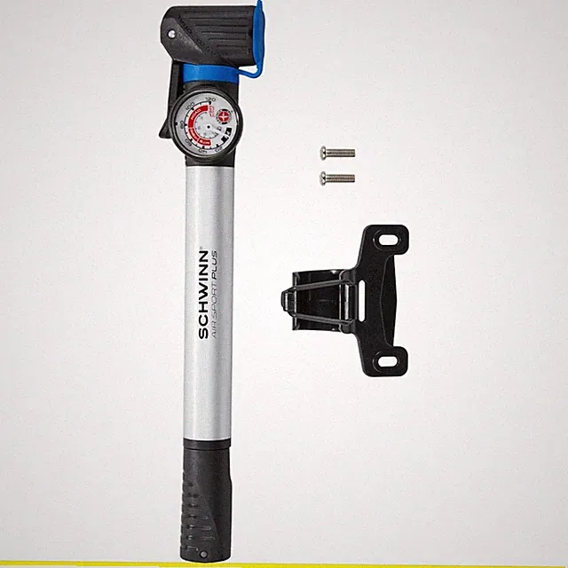 Air Sport Pro or Plus Frame Pump, Black, Pressure Gauge, For Mountain, Cruise...
