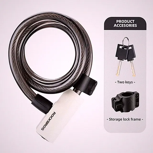 Bicycle Lock Portable Anti-Theft Bike Cable Lock with Keys Zinc Alloy Motorcycle