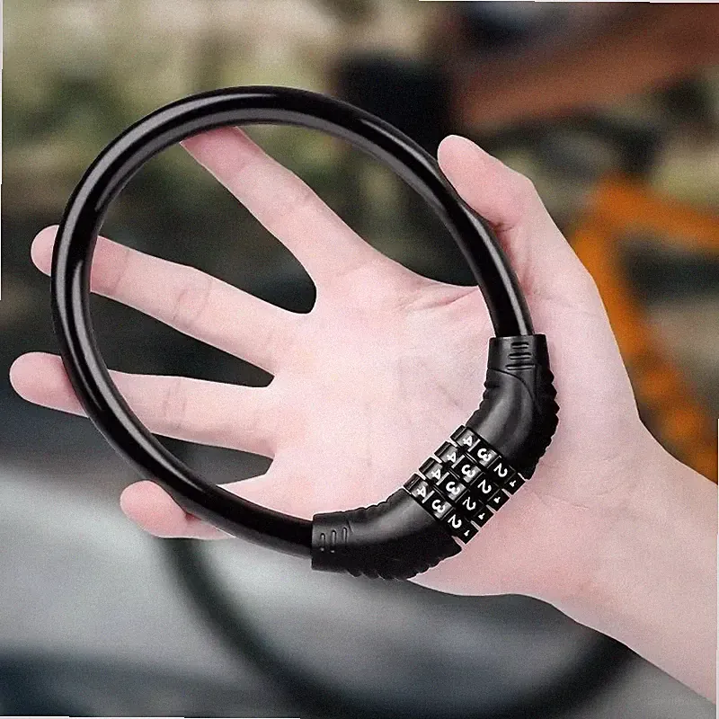 Bike Lock Mountain Bike Portable Security 4-Digit Code Bike Lock for Bicycle Mot