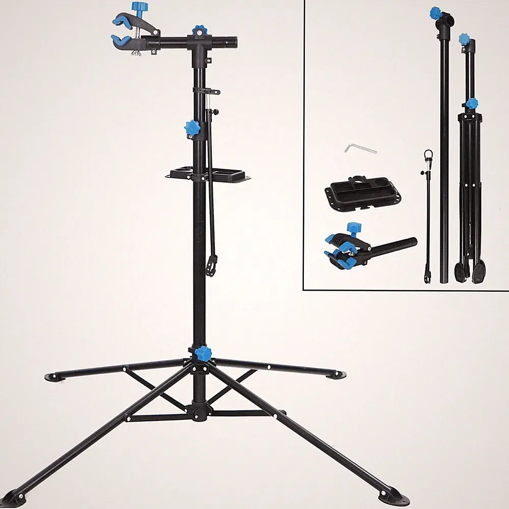 Bike Repair Stand-Height Adjustable Bicycle Workshop Stand + Tool Tray
