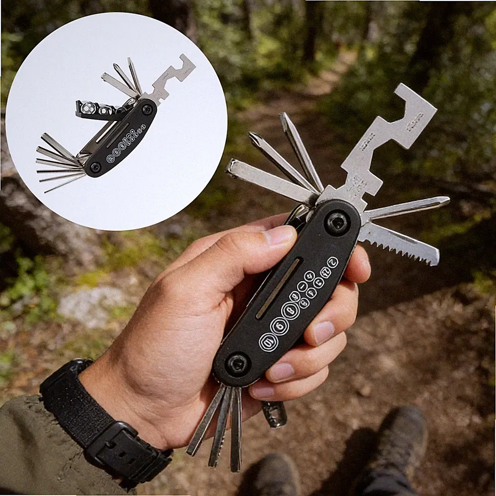 Bike Repair Tool Kit 16 in 1 For Bicycle Repairs Portable Folding Tool Kit