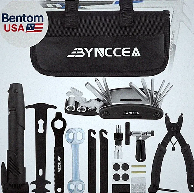 Bike Tire Repair Tool Kit with Tire Pump, Portable Bicycle Repair Bag Bicycle Ty