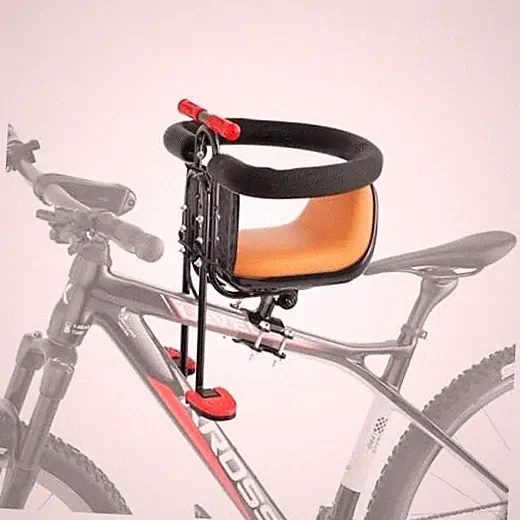 Child Bike Seat, Portable Retractable Foldable Front Mounted Kids Bike Grey