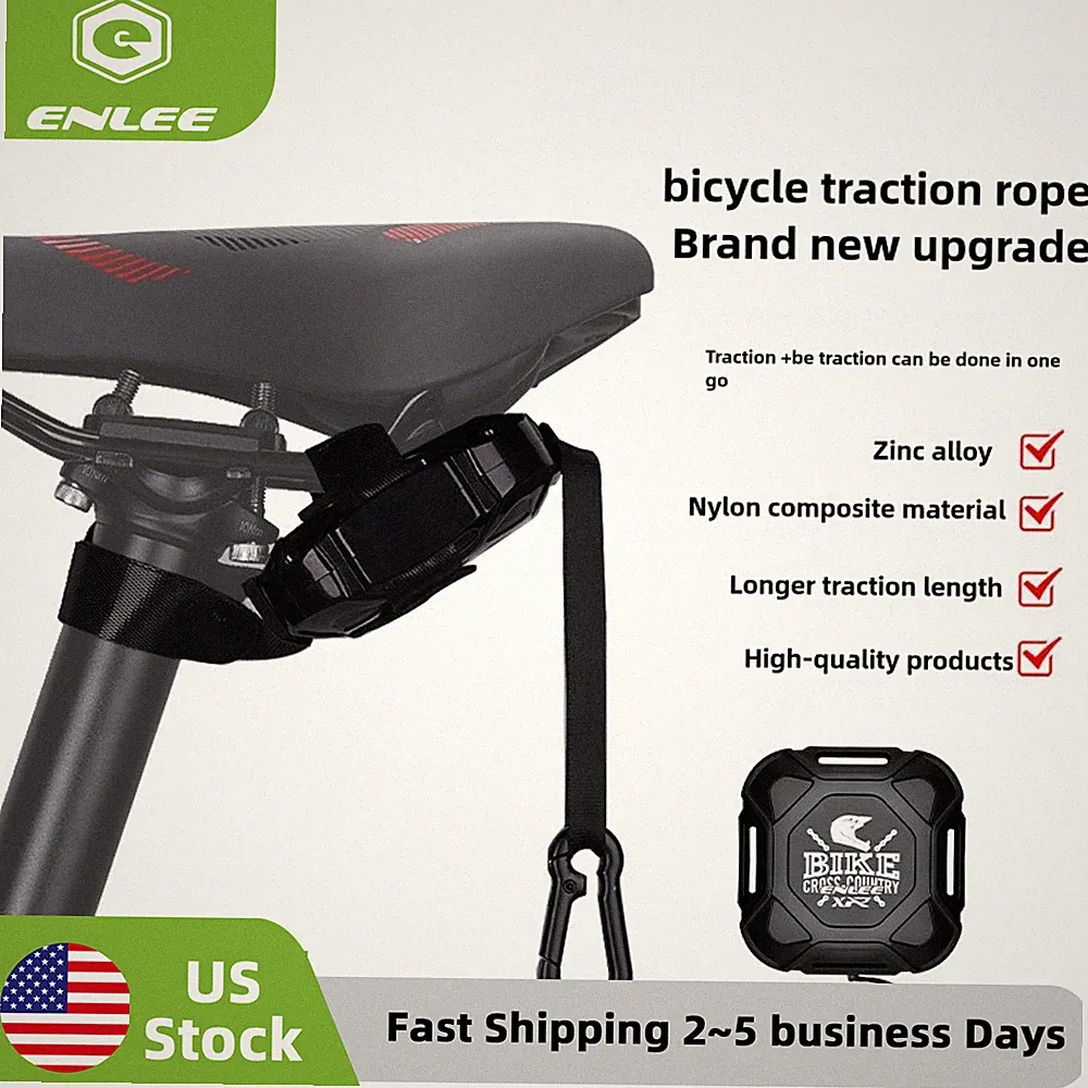 ENLEE Portable Bicycle Traction Rope Automatic Telescopic Road Bike Pulling Rope