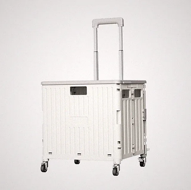 Folding Portable Lightweight Cart 40” Height White Four Wheels Folding Bike