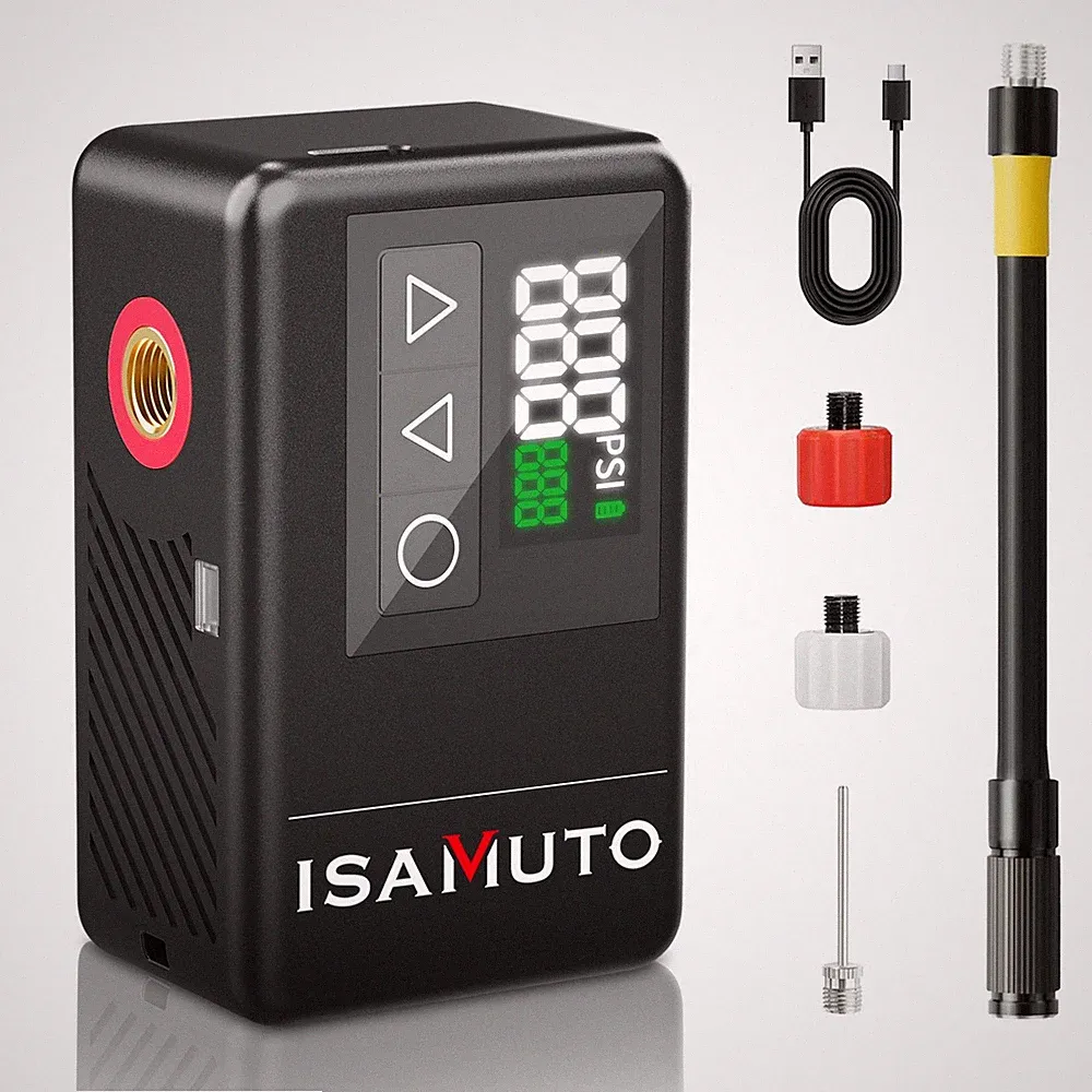 ISAMUTO MINI Bike Pump Portable Max 120 PSI Fast Inflation Bicycle Air Pump