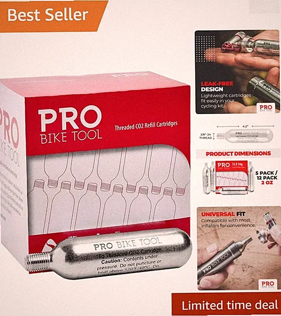 Lightweight CO2 Cartridges - 12-Pack for Efficient Tire Repairs When Cycling