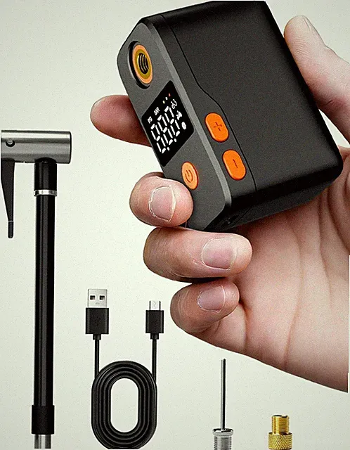 Mini Bike Pump, Portable Bicycle Electric Pump for Fast Inflation, 130PSI