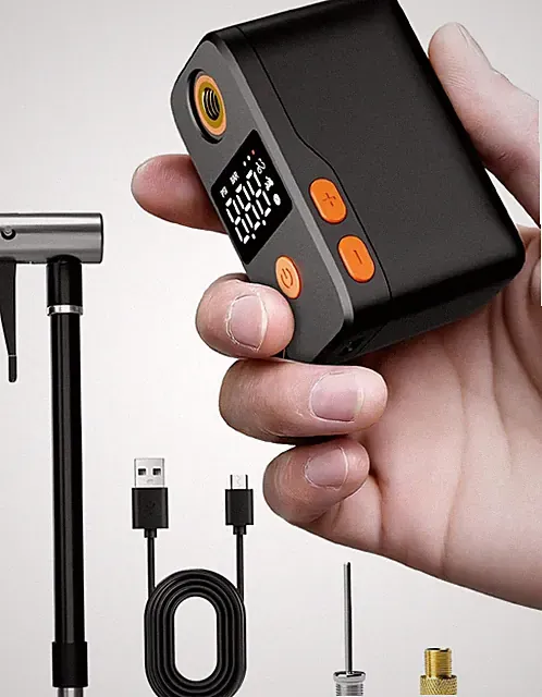 Mini Bike Pump, Portable Bicycle Electric Pump for Fast Inflation, 130PSI Portba