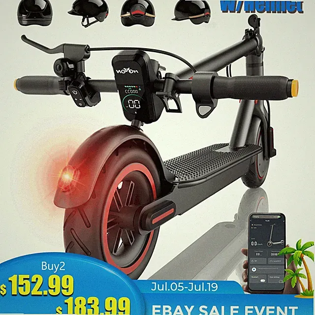 NEW DESIGN Portable Electric Scooter 19MPH 7.8AH E-Bike W/Smart Helmet 3 Speed