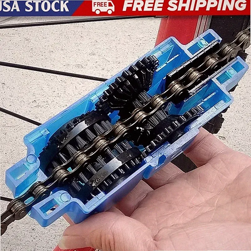 Portable Bicycle Chain Cleaner: Bike Brush Scrubber Wash Tool Kit