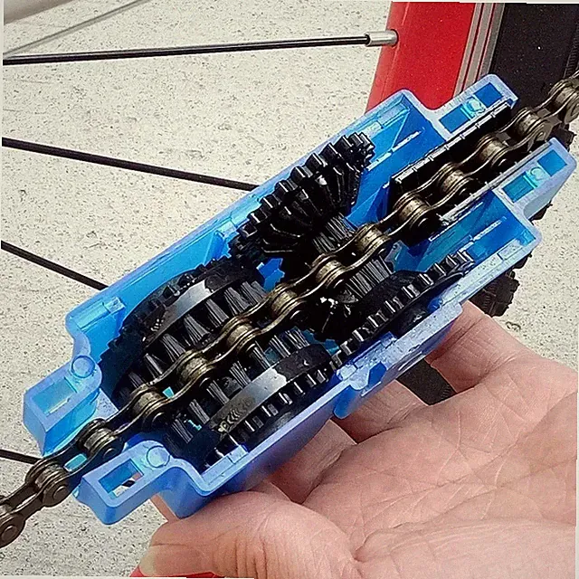 Portable Bicycle Chain Cleaner Bike Brushes Scrubber Mountain Cycling Cleaning