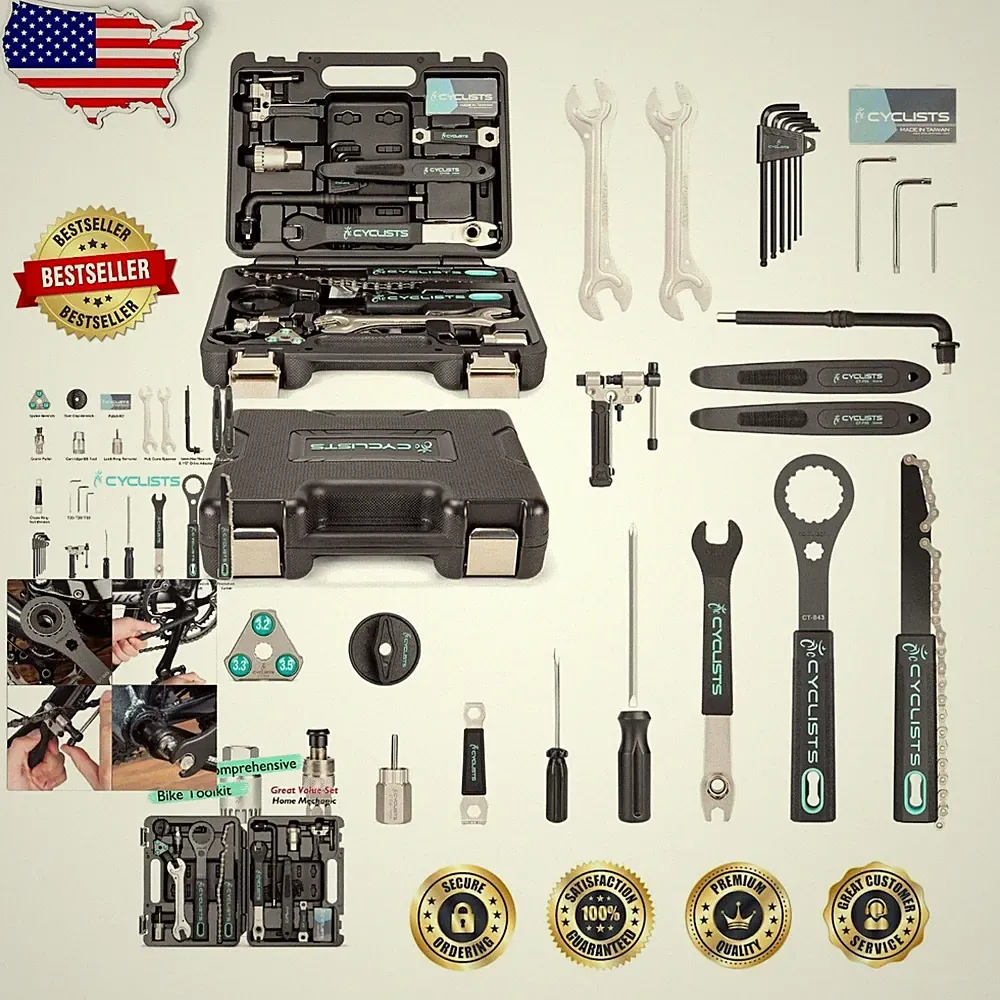 Portable Bicycle Tool Kit - 22pc Carbon Steel for MTB/Road