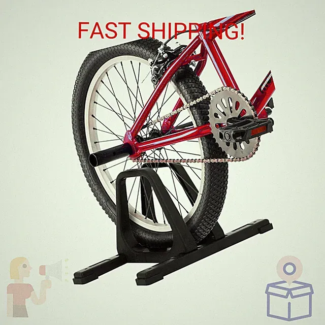 Portable Bike Stand - Floor Bike Rack for Garage - Fits BMX and Trick Bikes with
