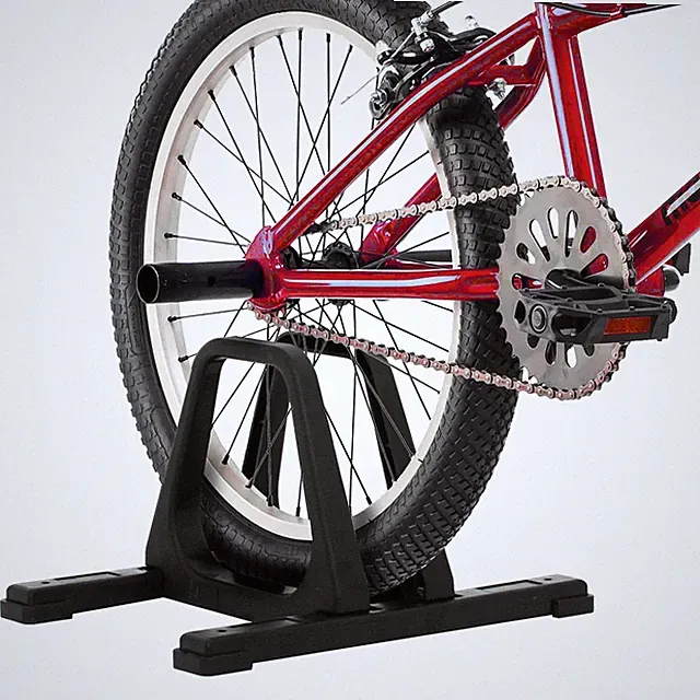 Portable Bike Stand - Floor Rack for Garage - Fits BMX Default, Black