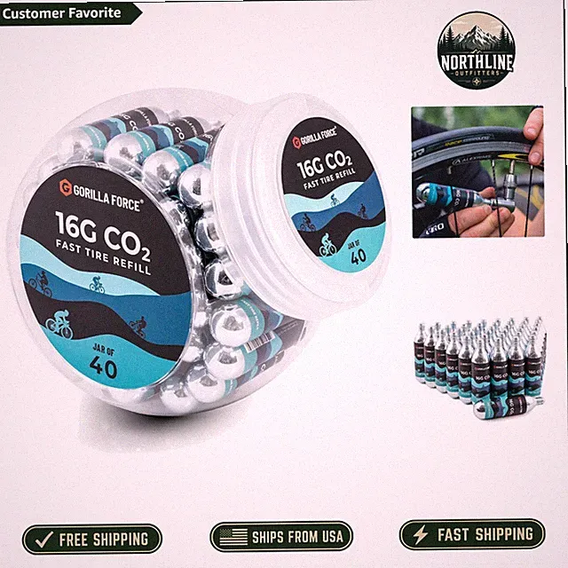 Portable CO2 Cartridges for Biking - Quick Tire Fix for Road & Mountain Bikes