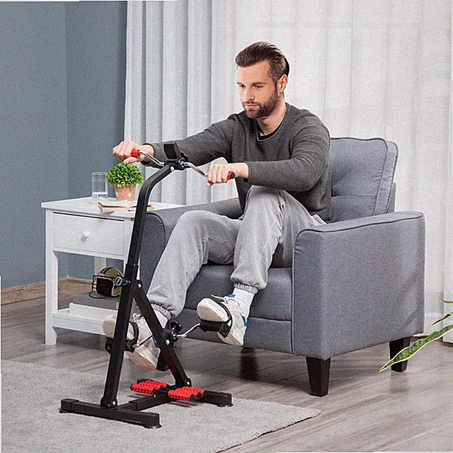 Portable Exercise Bike for Home w/ Muscle-Loosening Massagers, Cardio Equipment