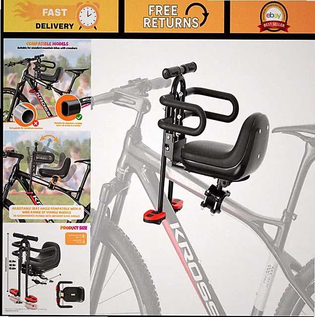 Portable Front Mounted Child Bike Seat - Foldable & Detachable for Kids 1-3 Year