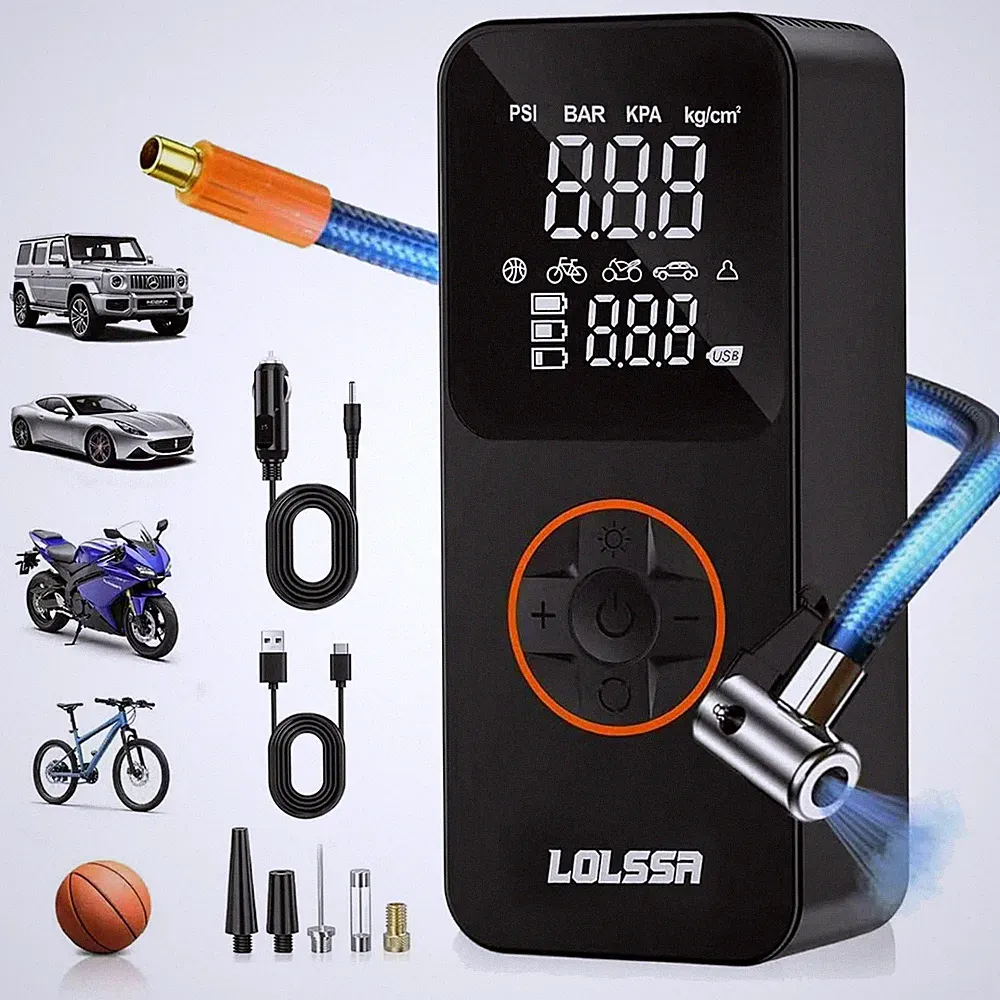 Portable Tire Inflator Air Compressor 150PSI Cordless Pump for Car, Bike, Ball