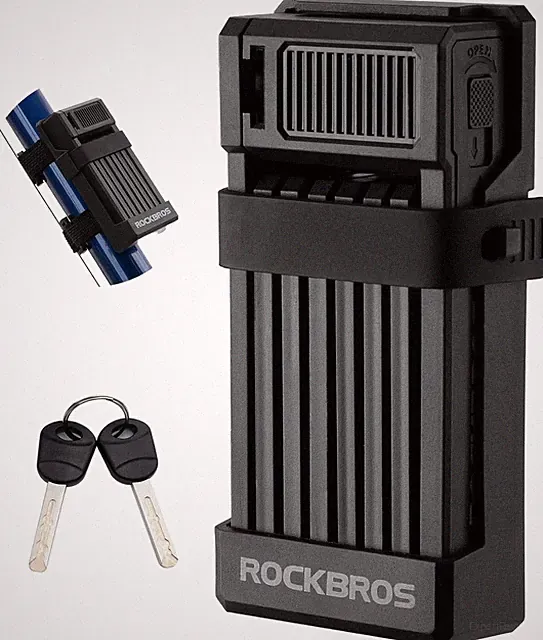 ROCKBROS Folding Bike Lock Anti-theft Portable Folding Key Safety Lock Rustproof