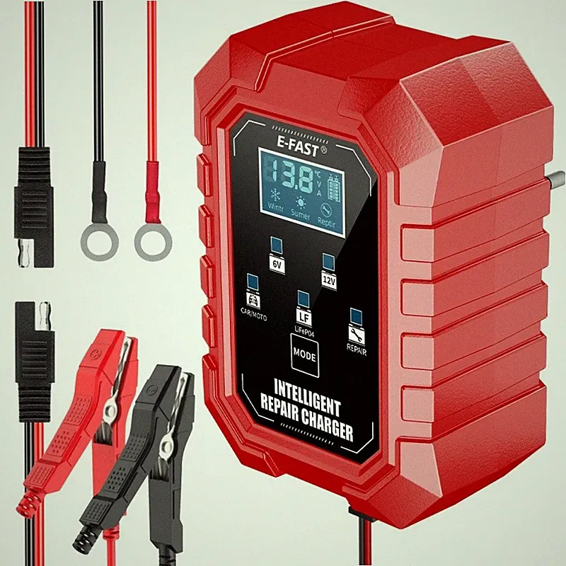 Smart 6V/12V 1.5A Charger for Bike Lead Acid Battery Restoration and Activation