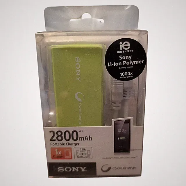 Sony Cycle Energy CP-V3 Portable 2800mAh USB Rechargeable Power Bank Green 💚