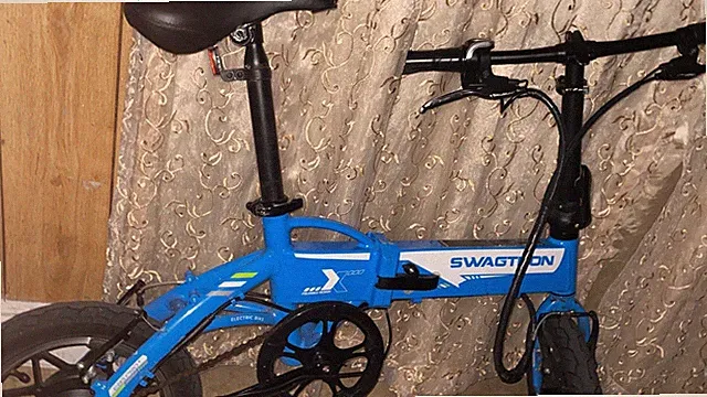 Swagtron EB-7 Folding Bike 16" Wheels Blue Bicycle Compact Portable