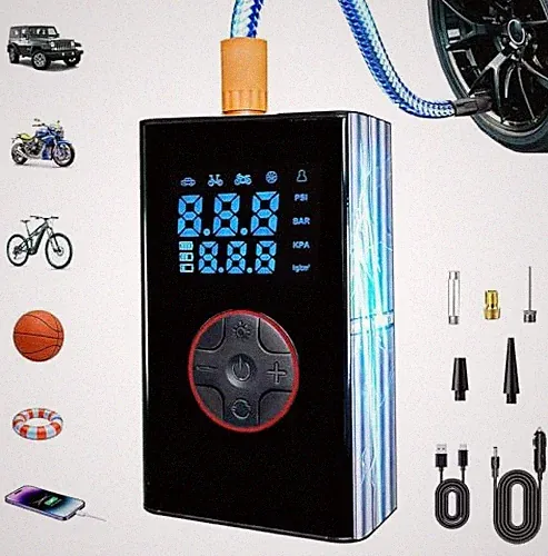 Tire Inflator Portable Air Compressor Cordless Mini Bike Pump, 4X Faster 150