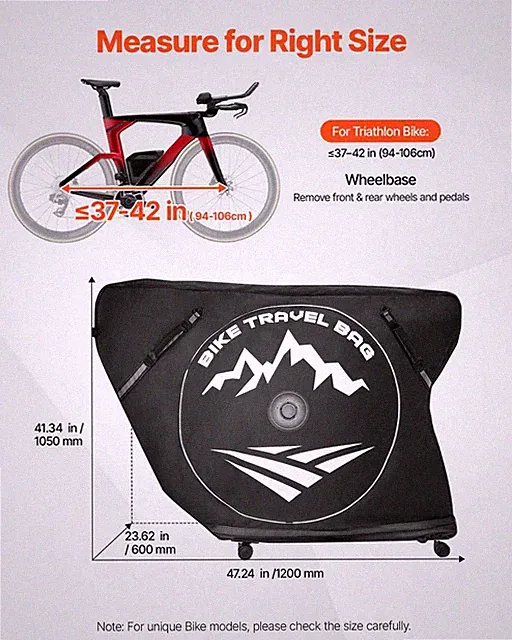 Triathlon Bike Travel Bag, Train Airplane Subway Transport