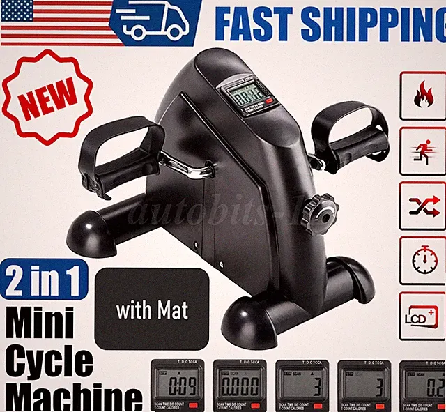 Under Desk Pedal Mini Exercise Bike Exerciser Cycle Arm Leg Peddler LCD Display